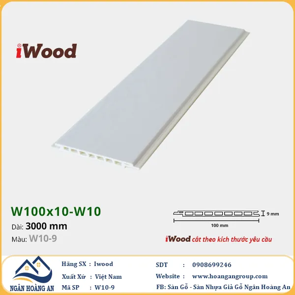 Tấm Nano Hèm V Giả Gỗ Ốp Tường Ốp Trần Iwood W10